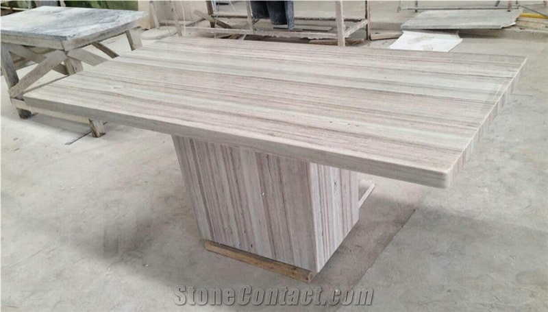 Natural Marble Tabletops/Wooden Vein Marble Tabletops