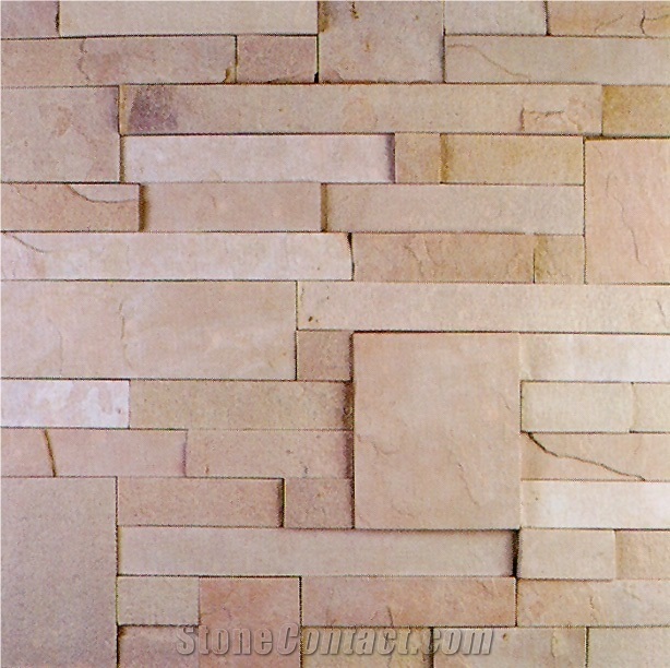 Pink Slates Stone Natural Surface Culture Stone Wall Panel
