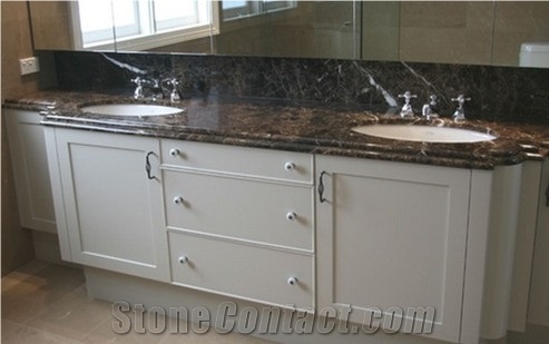 Spain Marble Marron Emperador Dark Vanitytops Bath Top Countertop Table Top
