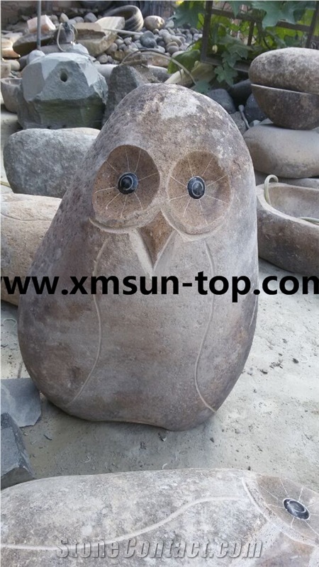 Animal Stone Sculpture/Stone Owl /China Handcarved Sculpture/Stone Carving/Granite Engraving
