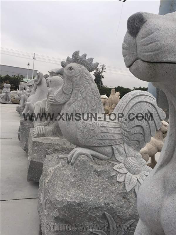 Animal Stone Sculpture/Stone Rooster & Monkey & Horse /China Handcarved Sculpture/Stone Carving/Granite Engraving/Garden Decoration/Landscape Sculptures/Exterior