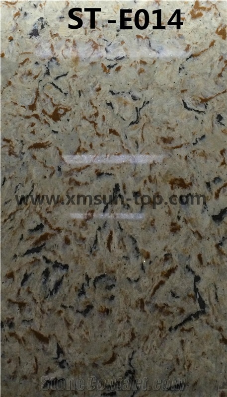 Beige with Rust and Black Vein Artificial Quartz Stone Slab /Multicolor Artificial Quartz Slab&Tile/Engineered Stone Slab/Floor & Wall Tile/Wall Covering/Floor Covering/Polished Surface/Silestone