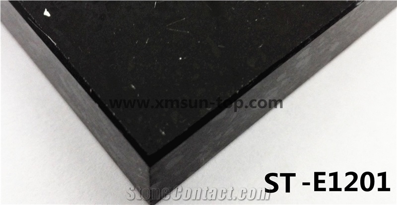 Black Artificial Quartz Stone Slab & Tile/Engineered Stone Slab/Floor & Wall Tile/Wall Covering/Floor Covering/Polished Surface