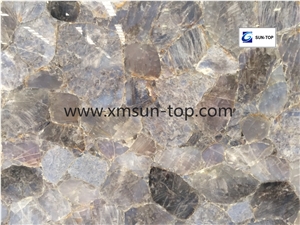 Bright Blue Crystal Panel Semiprecious Stone Slab/Big Slabs & Tiles & Gangsaw Slabs & Strips(Small Slabs) & Customized