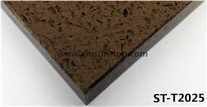 Brown Artificial Quartz Stone Slab with Big Particle/Simple Color Engineered Quartz Stone/Floor & Wall Tile/Wall Covering/Floor Covering/Polished Surface