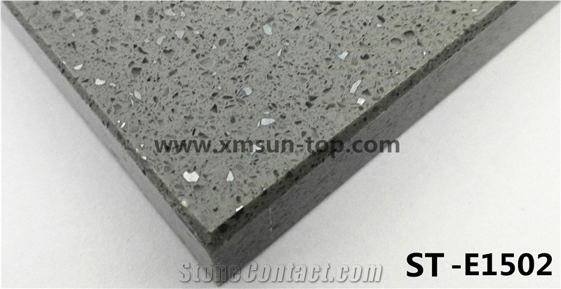 Grey Particle Artificial Quartz Stone Tile & Slab/Double Color Engineered Quartz Stones/Manmade Stone/Cut to Size/Engineered Tiles/Floor & Wall Covering/Decoration