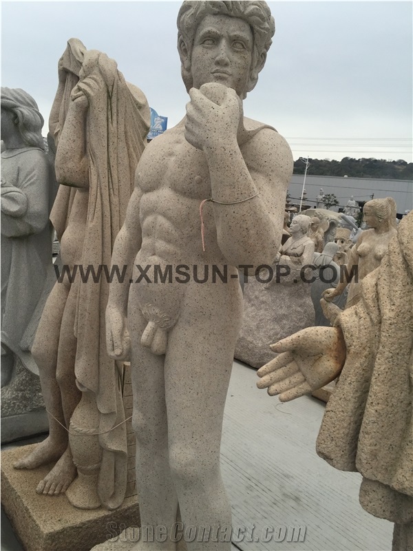 Human Sculptures/Garden Sculptures/Statues/Handcarved Sculptures/Western Statues/Landscape Sculptures/Yellow Granite Sculpture/Stone Carving&Engraving/Figure Sculptures