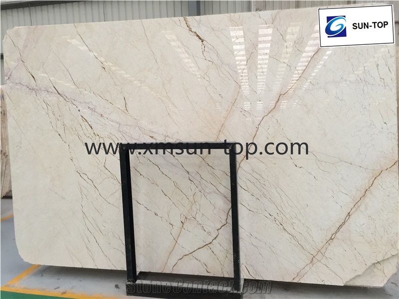 Ivory Gold Marble Slab/Marble Big Slabs & Tiles & Gangsaw Slabs & Strips(Small Slabs) & Customized