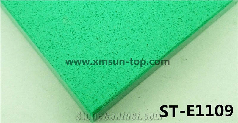Light Green Particle Artificial Quartz Stone Slab/Simple Color Engineered Quartz Stone//Floor & Wall Tile/Wall Covering/Floor Covering/Polished Surface