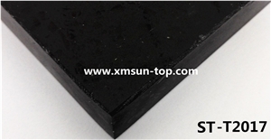 Pure Black Artificial Quartz Slab&Tile/Engineered Stone Slab/Floor & Wall Tile/Wall Covering/Floor Covering/Polished Surface/Silestone