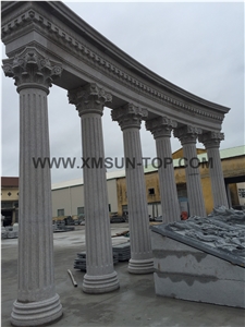 Stone Column/ Sculptured Columns/ Architectural Columns/ Building Decorative/Building Stone/Grey Granite Column/Stone Pillar/Exterior Stone Column/Outdoors Column/Landscape Column/Carving Column