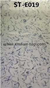 White and Blue Vein Artificial Quartz Stone Slab/White Artificial Quartz Slab&Tile/Engineered Stone Slab/Floor & Wall Tile/Wall Covering/Floor Covering/Polished Surface/Silestone