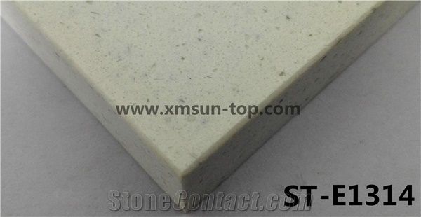 White Fine Particle Artificial Quartz Stone Slab/Simple Color Granule Engineered Quartz Stone/Floor & Wall Tile/Wall Covering/Floor Covering/Polished Surface