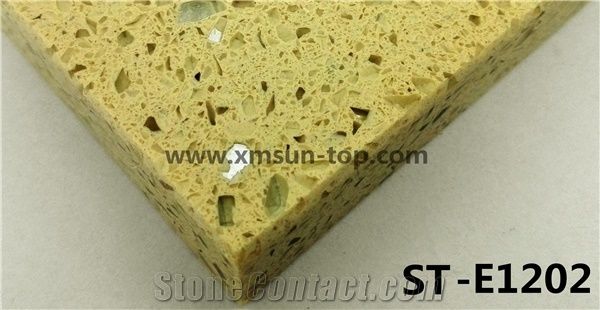 Yellow Particle Artificial Quartz Stone Slab/Multicolor Granule Engineered Quartz Stone/Floor & Wall Tile/Wall Covering/Floor Covering/Polished Surface