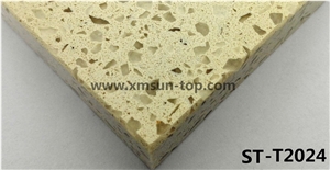 Yellow Rust Artificial Quartz Stone Slab with Big Particle/Double Color Engineered Quartz Stone/Floor & Wall Tile/Wall Covering/Floor Covering/Polished Surface