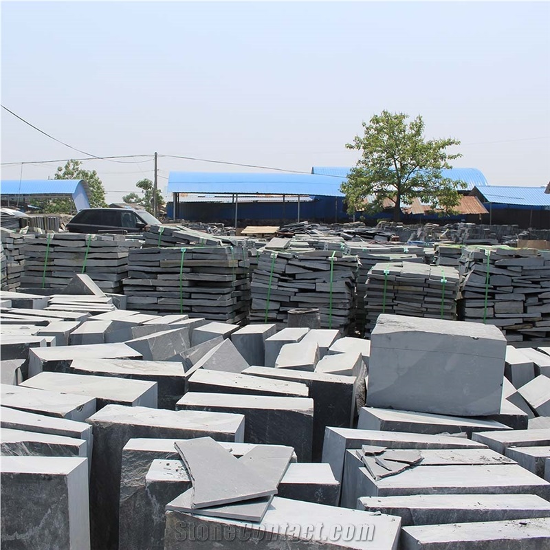 Dark Gray Slate Blocks from China, China Grey Slate