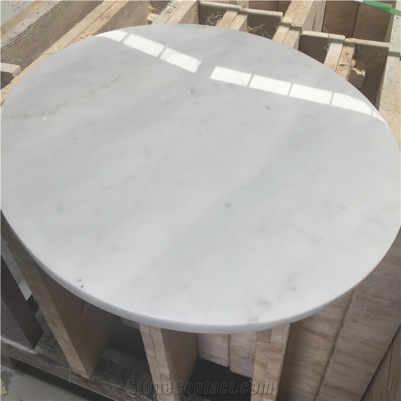 Natural Stone White Marble Round Table Tops