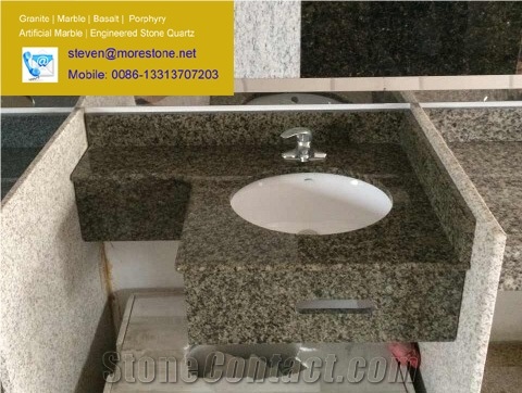 China Green Granite Bath Countertop for Hotel Double Tree