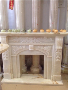 Beige Marble Fire Place, Fireplace Marble, Stone Fireplace