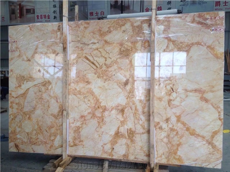Egypt Golden Phoenix Marble Slabs Beige Polished Marble for Wall and Floor