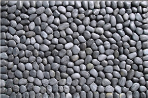 Large Outdoor Paving Steeping Black Decorative Polished River Pebble Stone