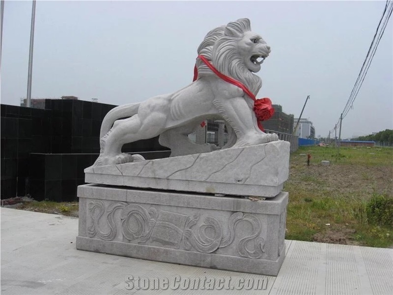Lion Sculpture, Granite Handcarved Sculpture, Natural Stone Carving, Animal Sculpture & Statue