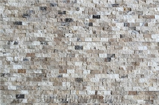 Philadelphia Travertine Split Face Mosaic, Cultured Stone, Ledge