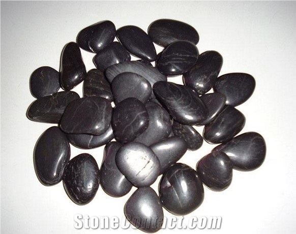 Polished Pebble Stone, Black River Stone, Natural Stone