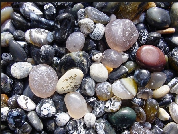 Polished Pebble Stone, Black River Stone, Natural Stone