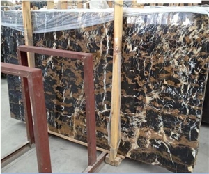 Portopo Afghan Black & Gold Marble Tile & Slab Pakistan Polished Slabs