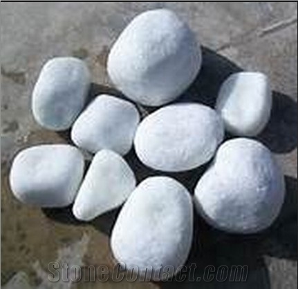 White Marble Pebble, Polished River Stone