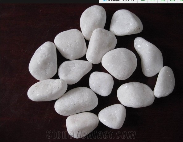 White Marble Pebble, Polished River Stone