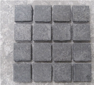 China Black Basalt Cube Stone , Black G684, Black Pearl, Fuding Black, Black Basalt Stone, Brick Paving Tile On Mesh, Mesh Paver