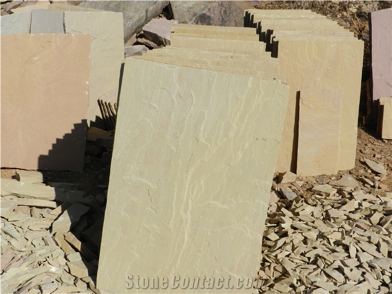 Yellow Mint Limestone Tiles & Slabs, Floor Tiles, Covering Tiles(Sawn Honed Paving),