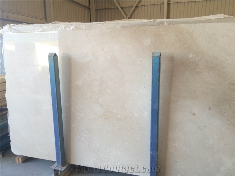 Crema Marfil Slabs Standard, beige polished marble covering tiles, flooring tiles 