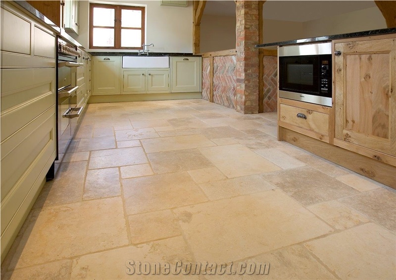 Jerusalem Grande Melange Opus Pattern Kitchen Flooring, Beige Limestone Floor Tiles, Walling Tiles