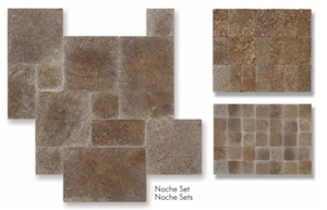 Karaman Noce Travertine Pattern Set, Brown Travertine Flooring Tiles, Walling Tiles