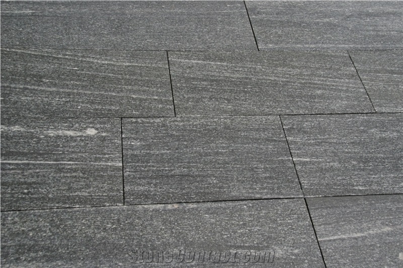 Biasca Gneiss Flamed, Brushed Chamfered Edge Tiles
