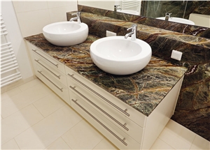 Rain Forest Green Marble Bath Tops, Showers, Countertops