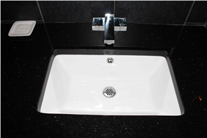 Black Galaxy Granite Vanity Top with Undermount Sink