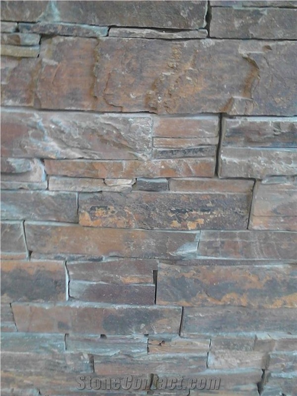 Exterior and Interior Wall Natural Slate Ledgestone.