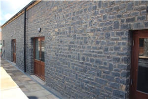 Blue Lias Limestone Masonry Site at Priddy, Grey Limestone Building Stone, Walling Tiles
