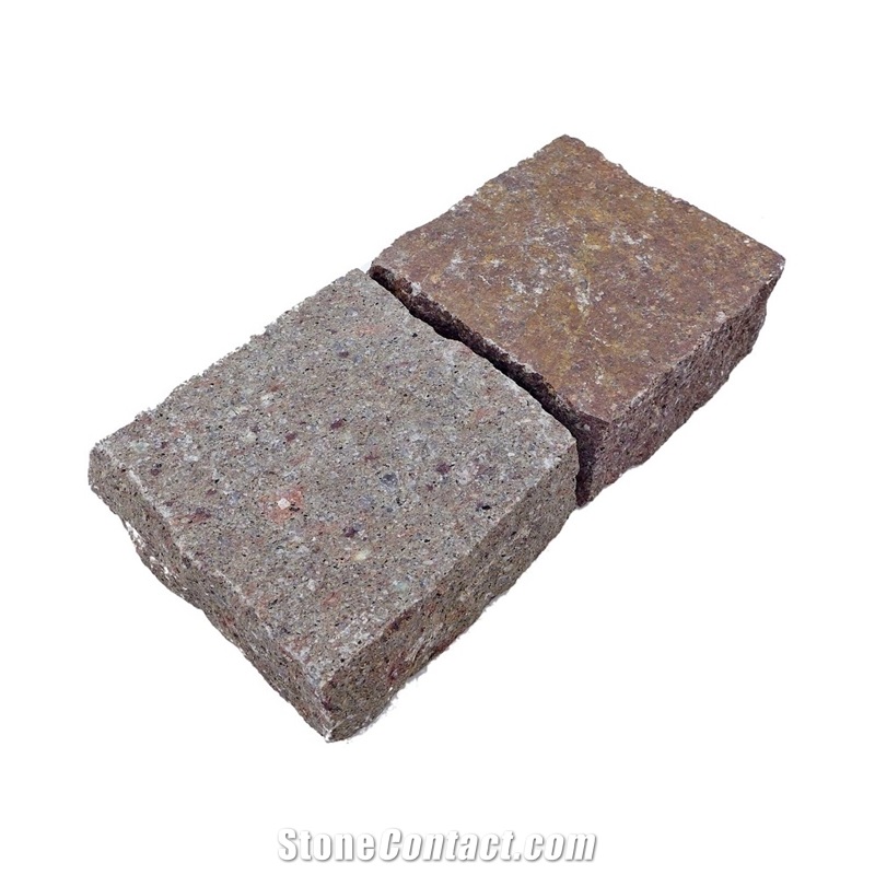 Porfido Valcamonica Split Paving Tiles, Cobble Stones