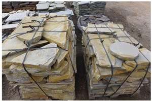Sandstone Split Irregular Flagstone for Paving, Walling