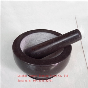 Herb and Spice Tools /Black Marble Mortar and Pestle /Stone Mortar with Pestle Set