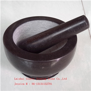 Herb and Spice Tools /Black Marble Mortar and Pestle /Stone Mortar with Pestle Set