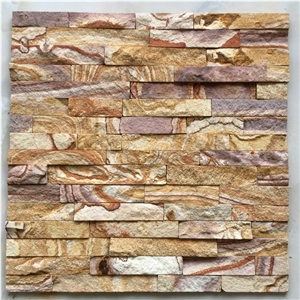 Hhsc4-002 on Sale China Wooden Sandstone Cultured Stone/Wall Cladding/Stacked Stone Wall Panel/Manufactured Stone Veneer