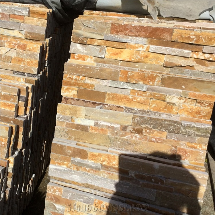 Hhsc4-002 on Sale China Wooden Sandstone Cultured Stone/Wall Cladding/Stacked Stone Wall Panel/Manufactured Stone Veneer