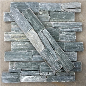 Smc-Cc159 P013 Green Slate Well Sale Cement Wall Panels/Stacked Cement Stone Veneer Cladding