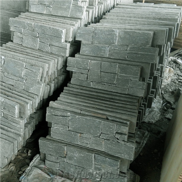 Smc-Cc159 P013 Green Slate Well Sale Cement Wall Panels/Stacked Cement Stone Veneer Cladding